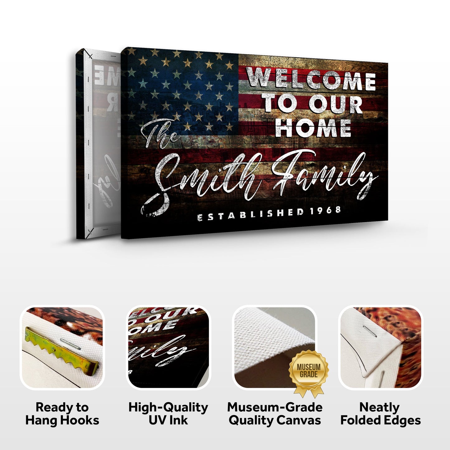 Welcome To Our Home Personalized Canvas Sign III