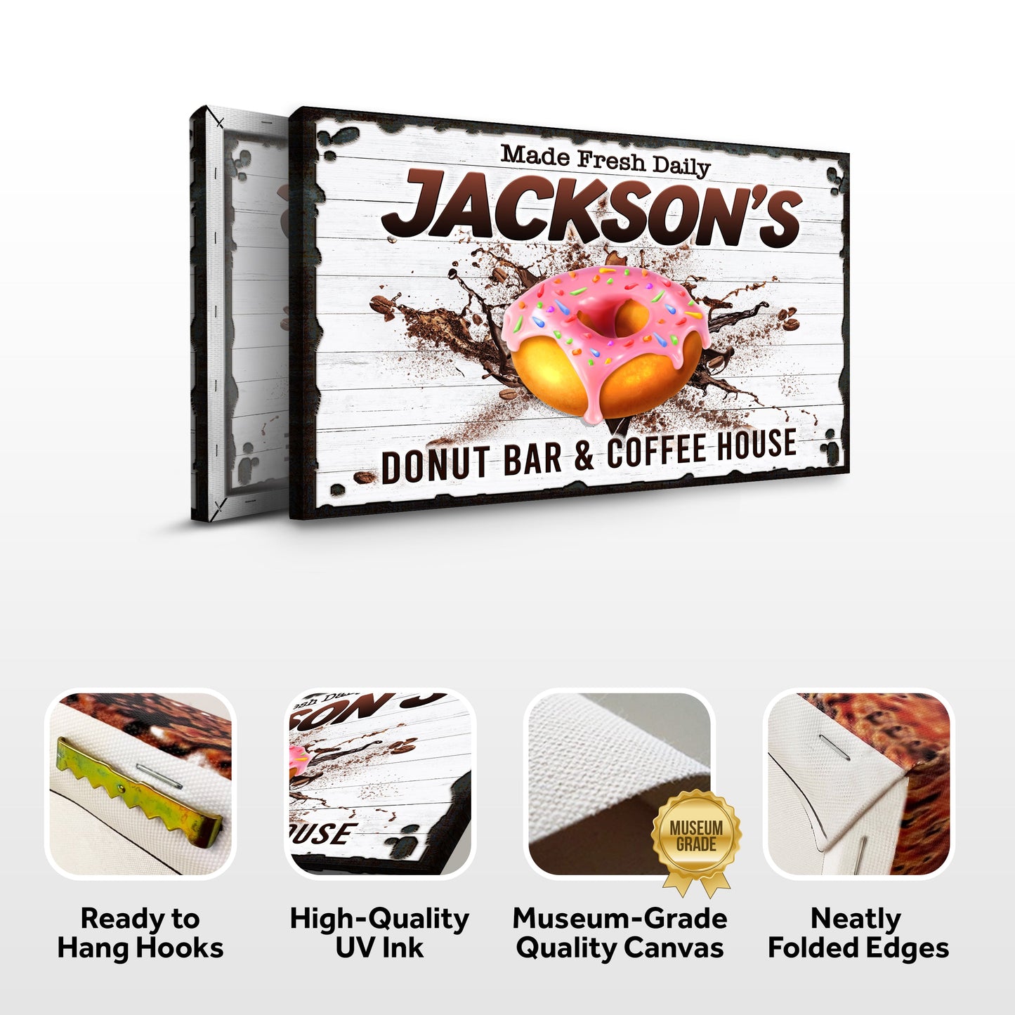 Donut Bar And Coffee House Canvas Sign