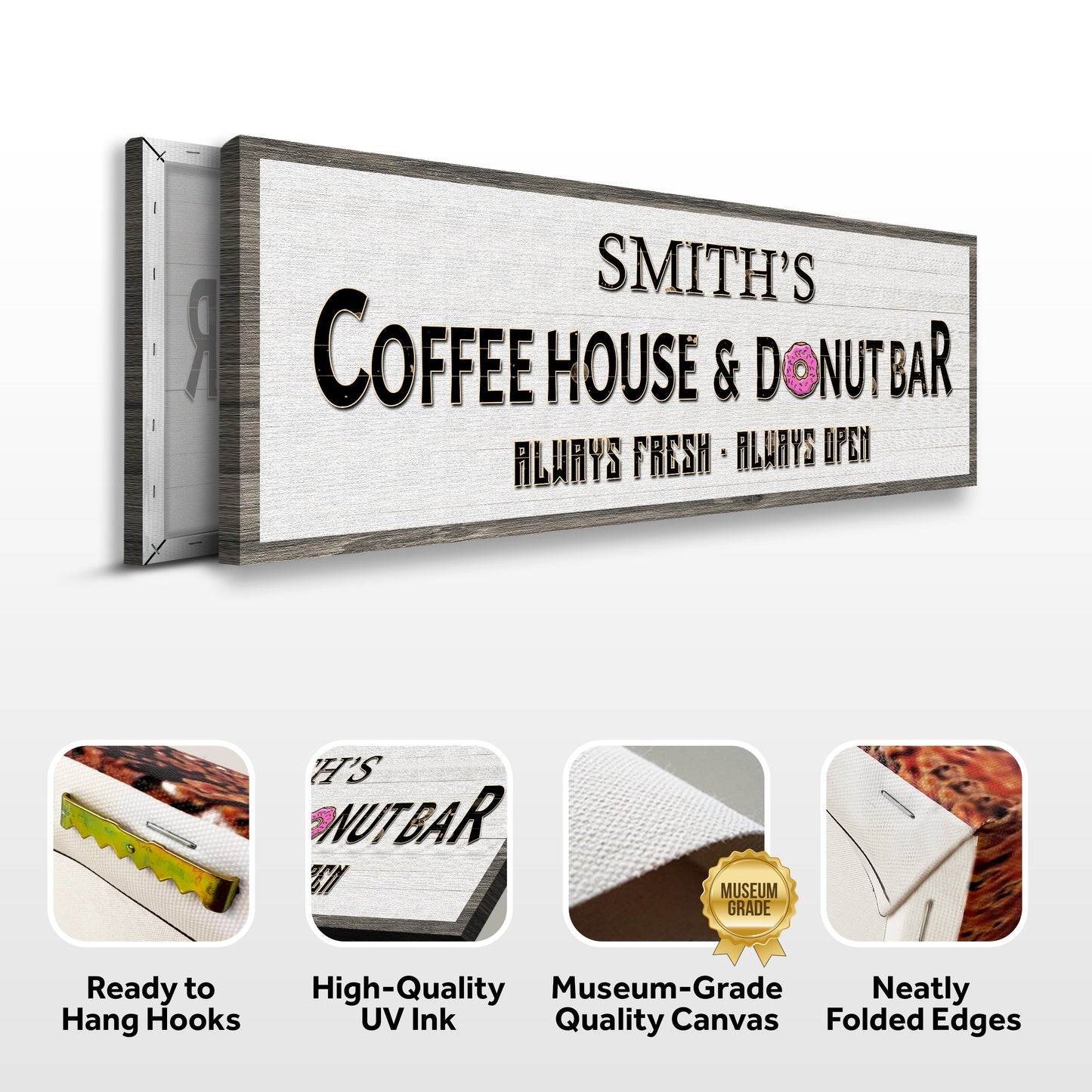 Coffee House And Donut Bar Canvas Sign II