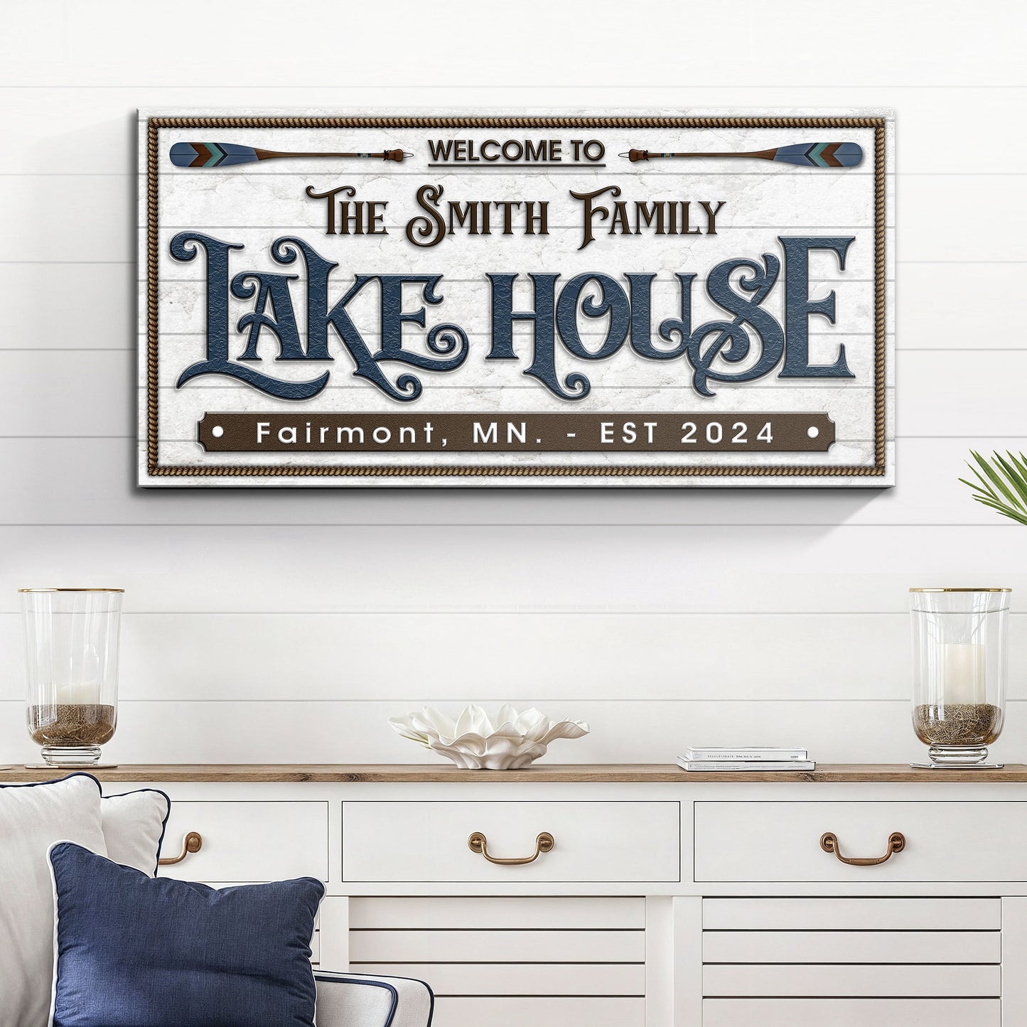 Lake House Canvas Sign Wall Art