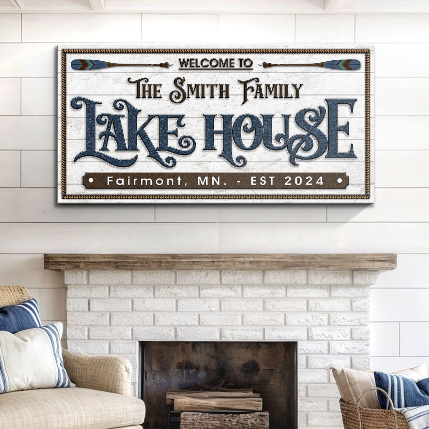 Lake House Canvas Sign Wall Art
