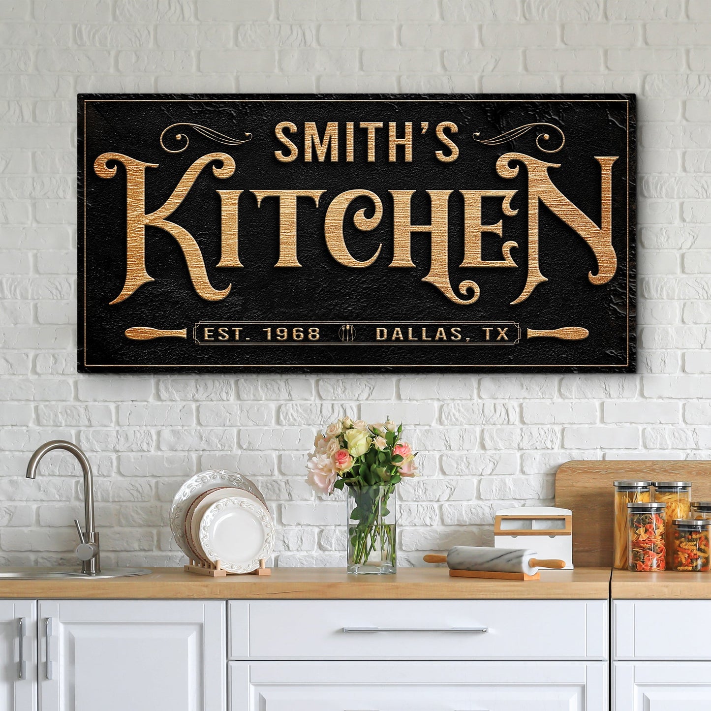 Kitchen farmhouse canvas wall art sign - gallery wrapped made in USA ready to hang