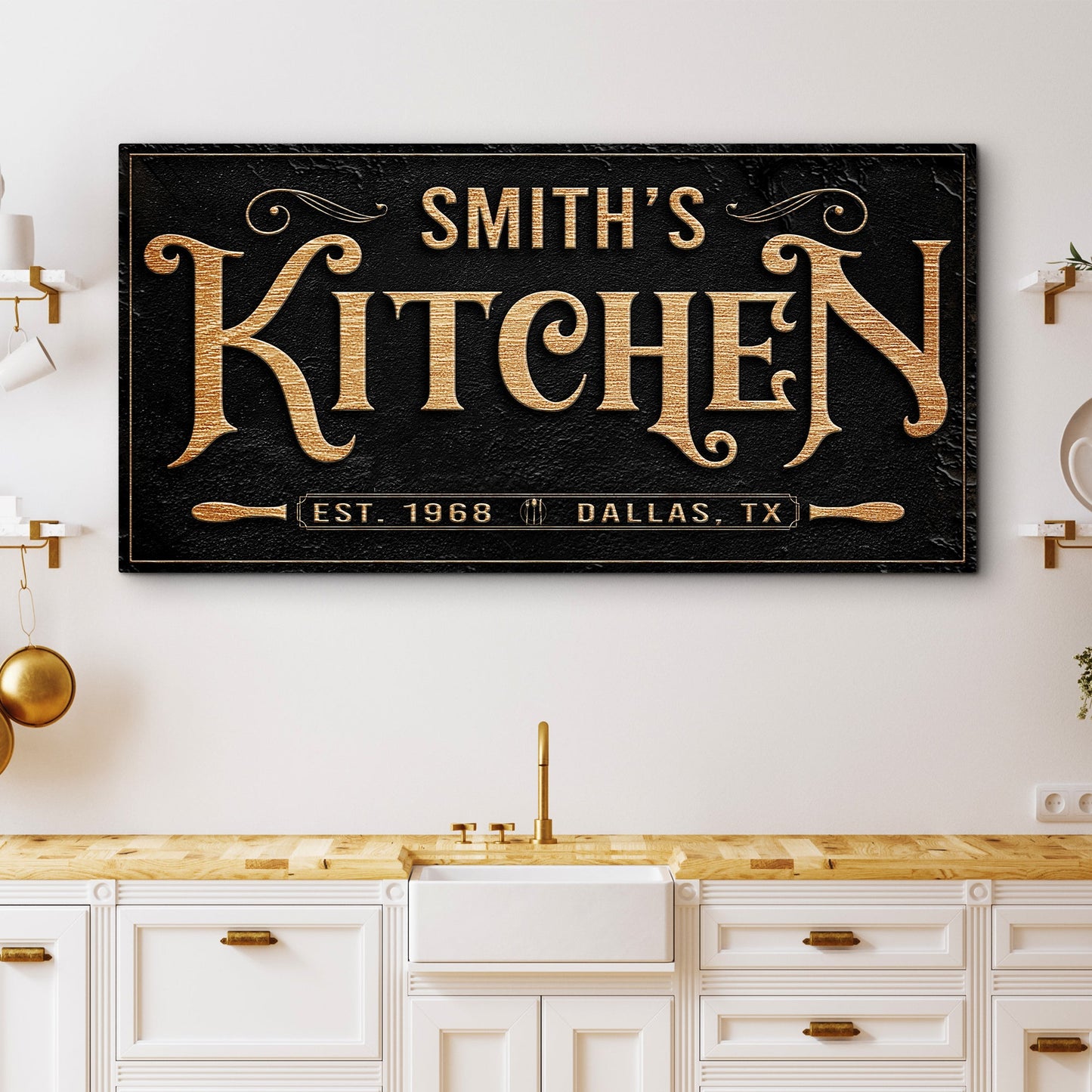 Kitchen Farmhouse Canvas Wall Art Sign