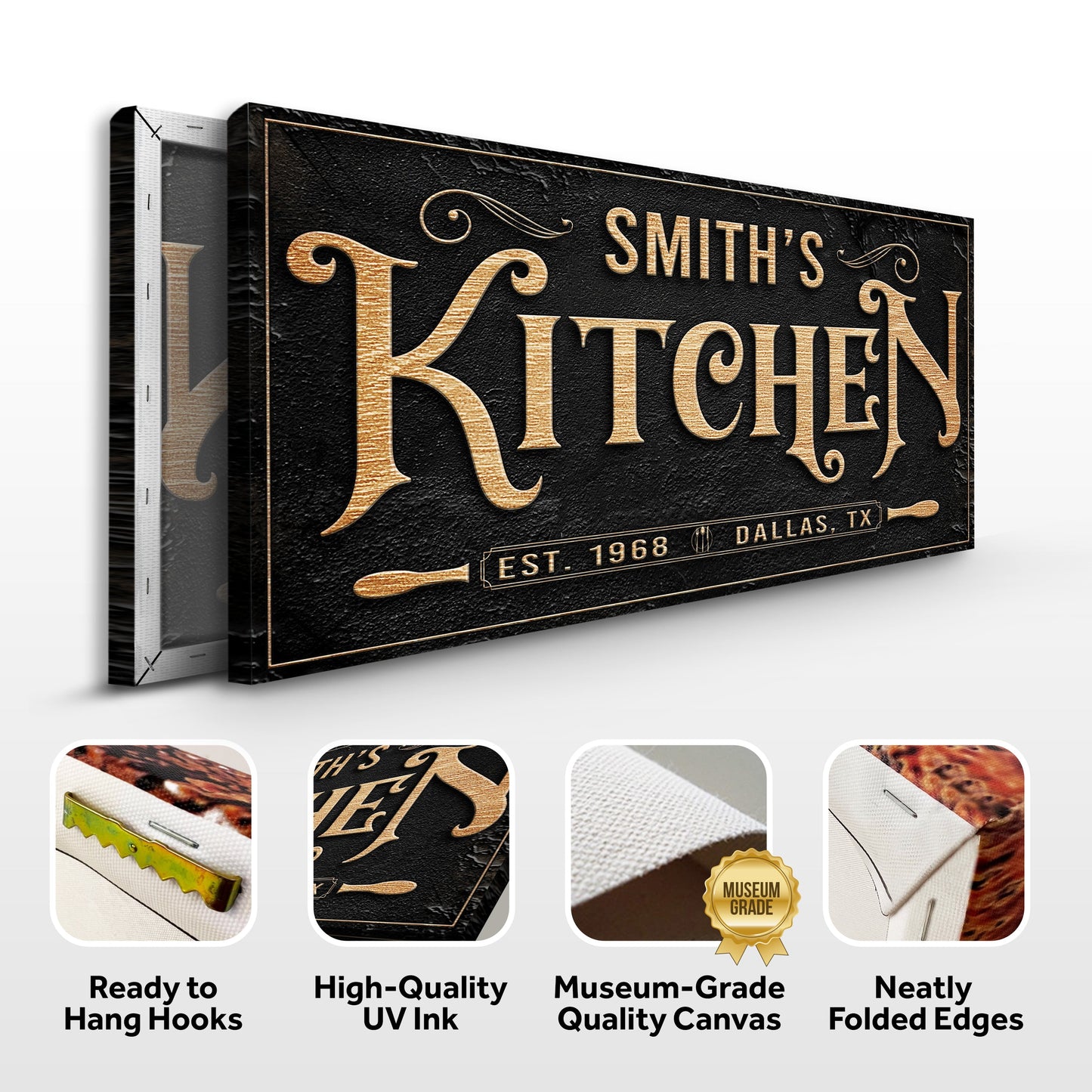 Kitchen Farmhouse Canvas Wall Art Sign