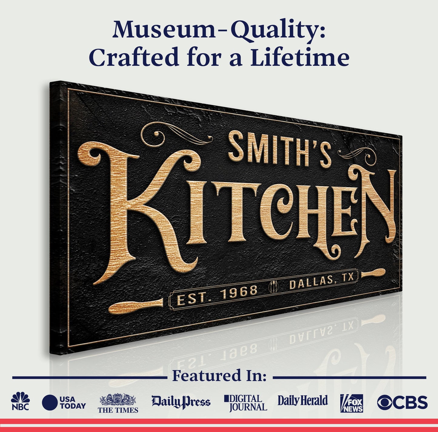 Kitchen Farmhouse Canvas Wall Art Sign