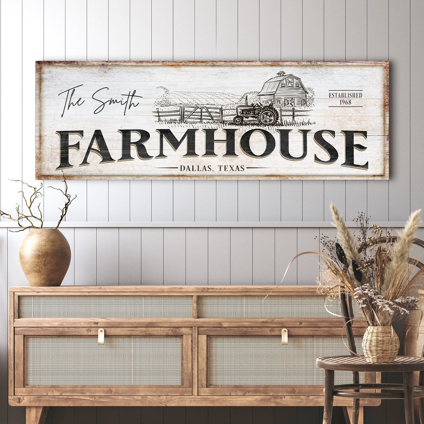 Rustic farmhouse canvas sign III with country typography for farmhouse wall decor