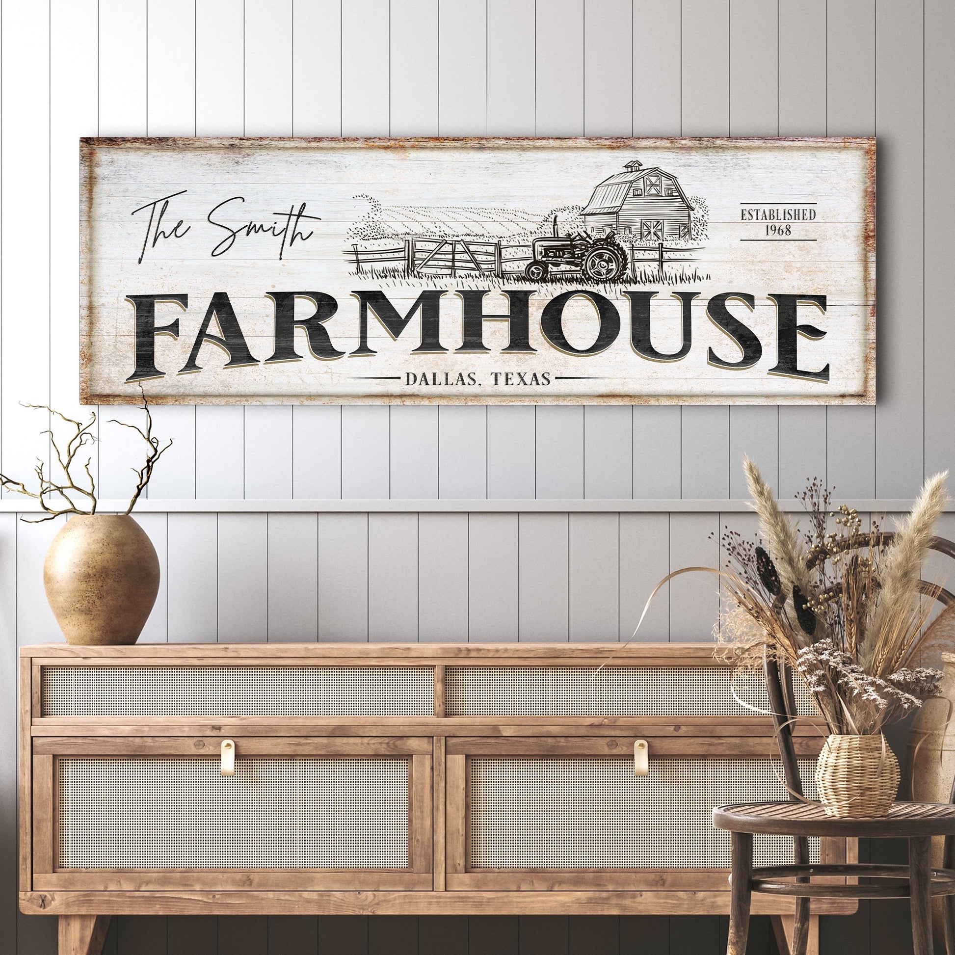 Rustic farmhouse canvas sign III with country typography for farmhouse wall decor