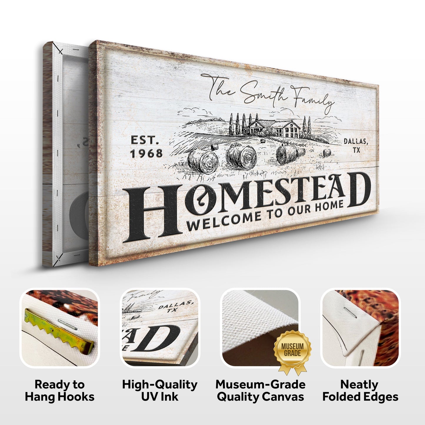 Vintage Homestead Canvas Wall Art IV