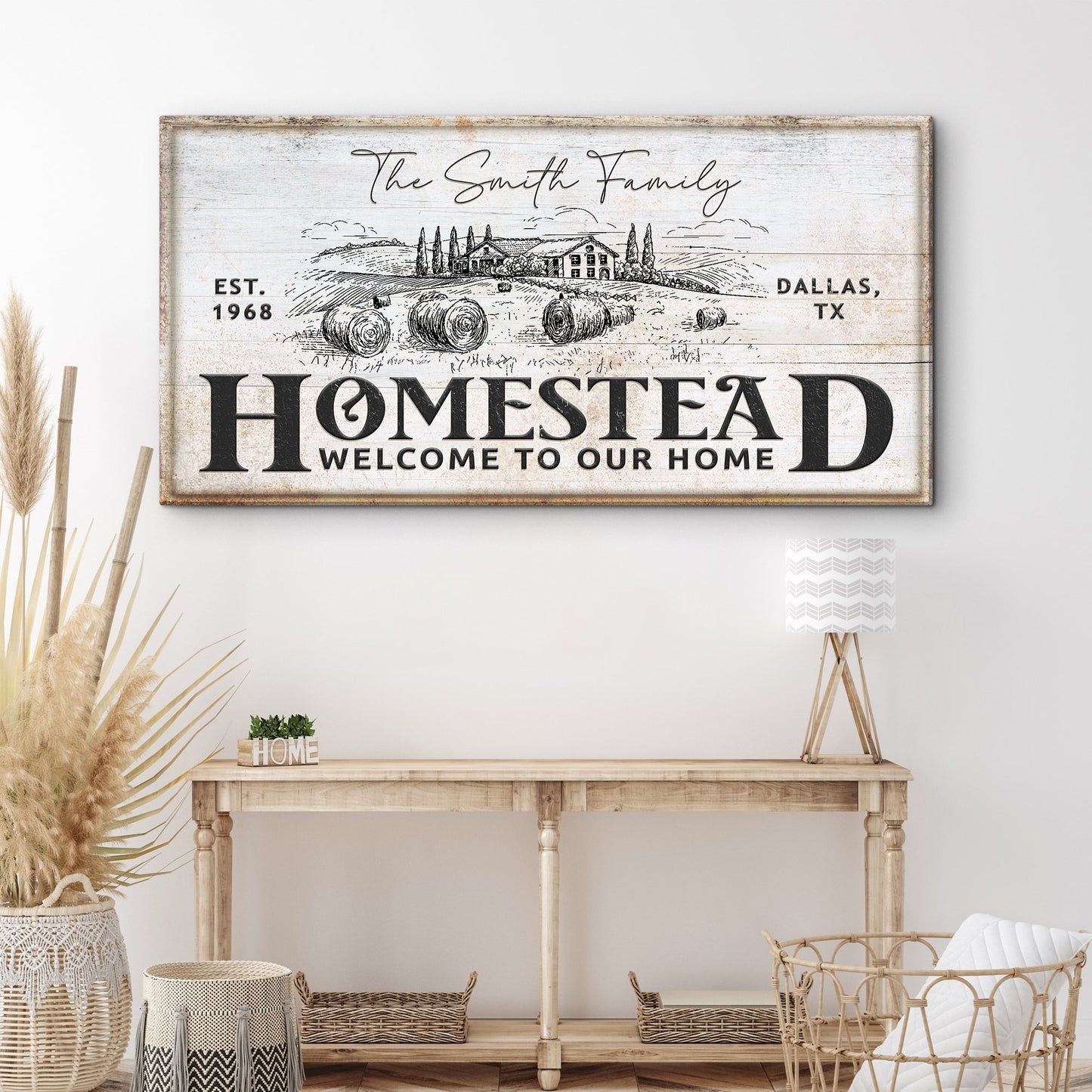 Vintage homestead canvas wall art IV with rustic country typography
