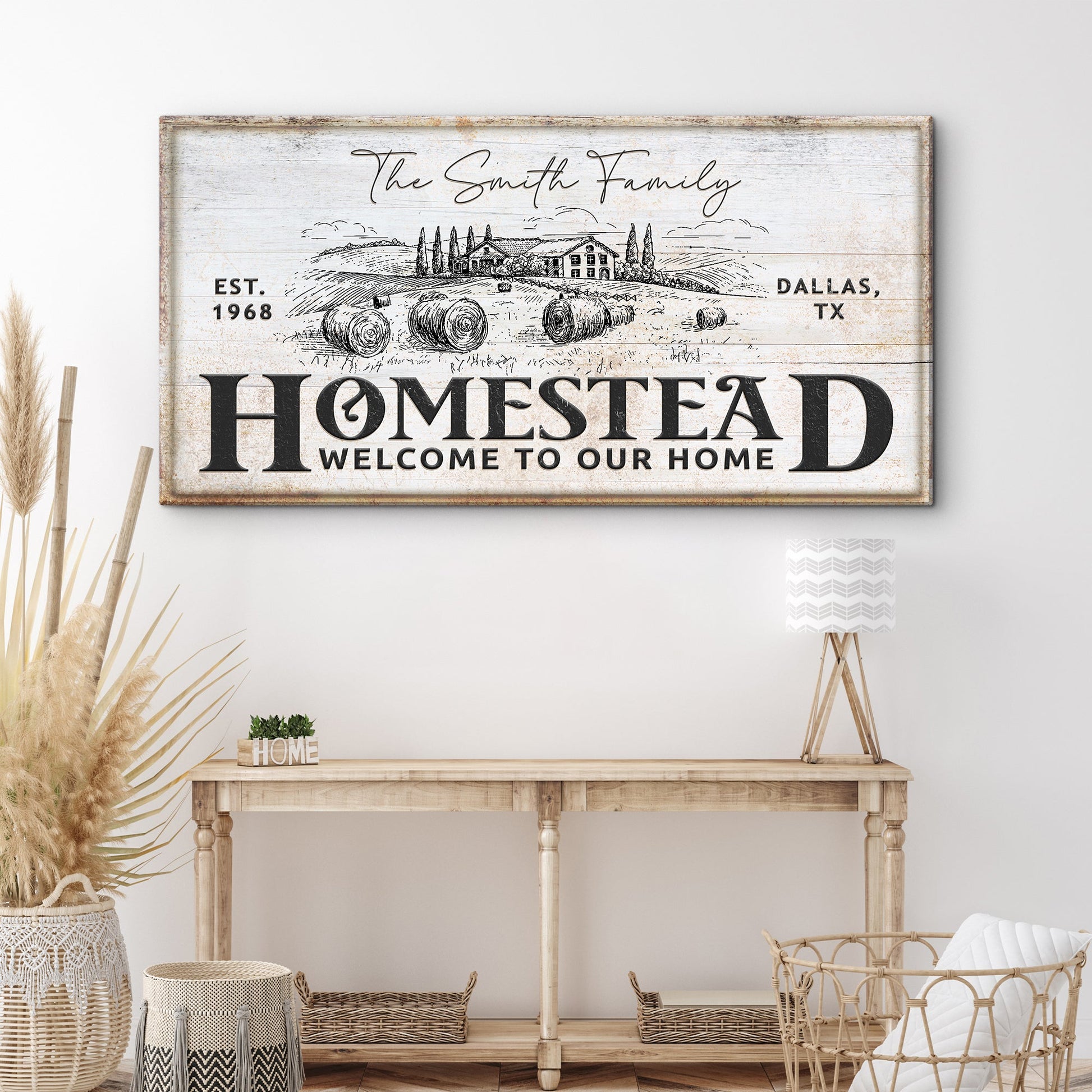 Vintage homestead canvas wall art IV with rustic country typography