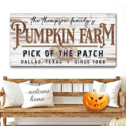 Pick of the patch pumpkin farm canvas wall art II — autumn harvest seasonal decor
