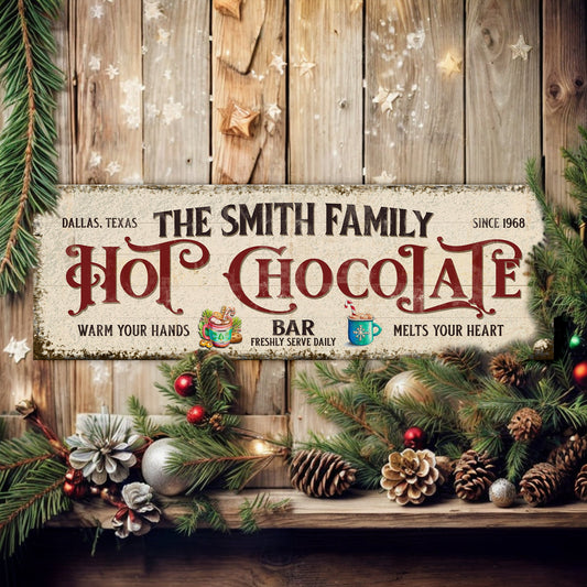 Hot Chocolate Christmas Bar Canvas Wall Art