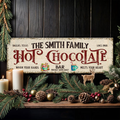Hot Chocolate Christmas Bar Canvas Wall Art