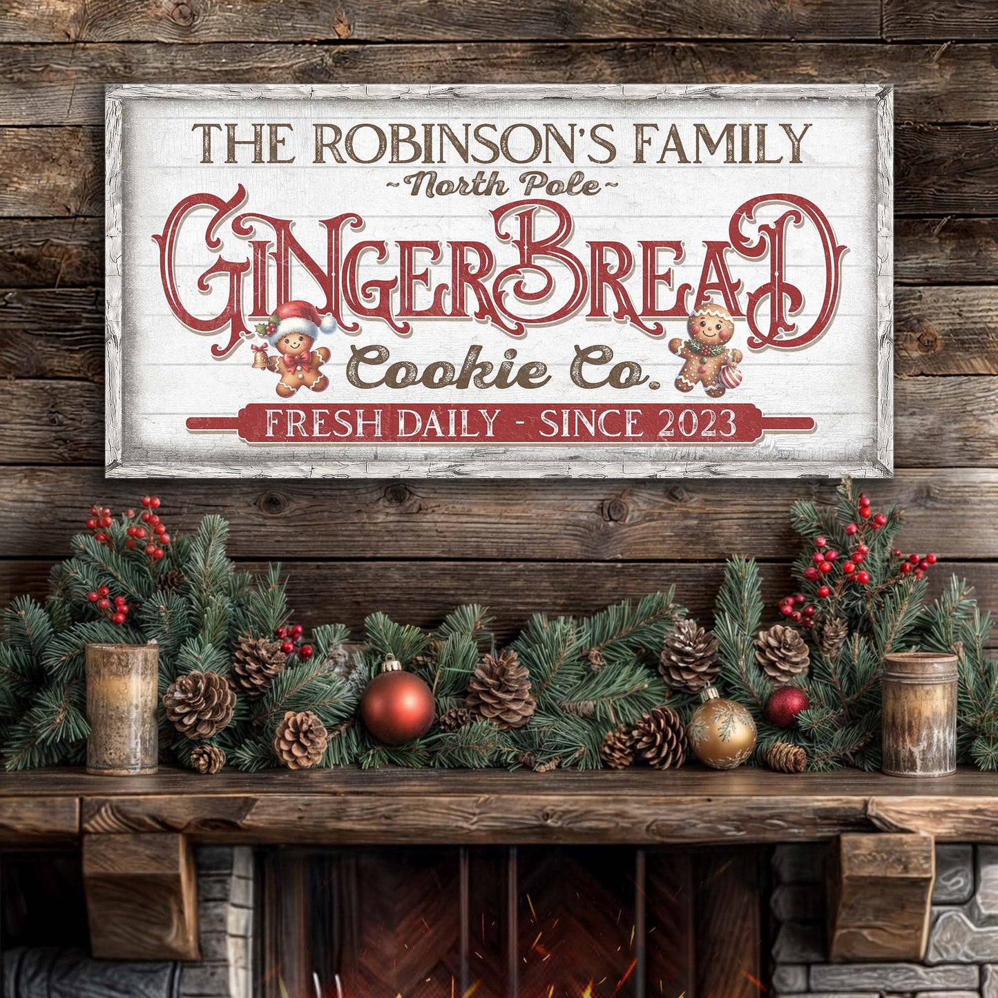 Classic Bakery Sign Canvas Wall Art