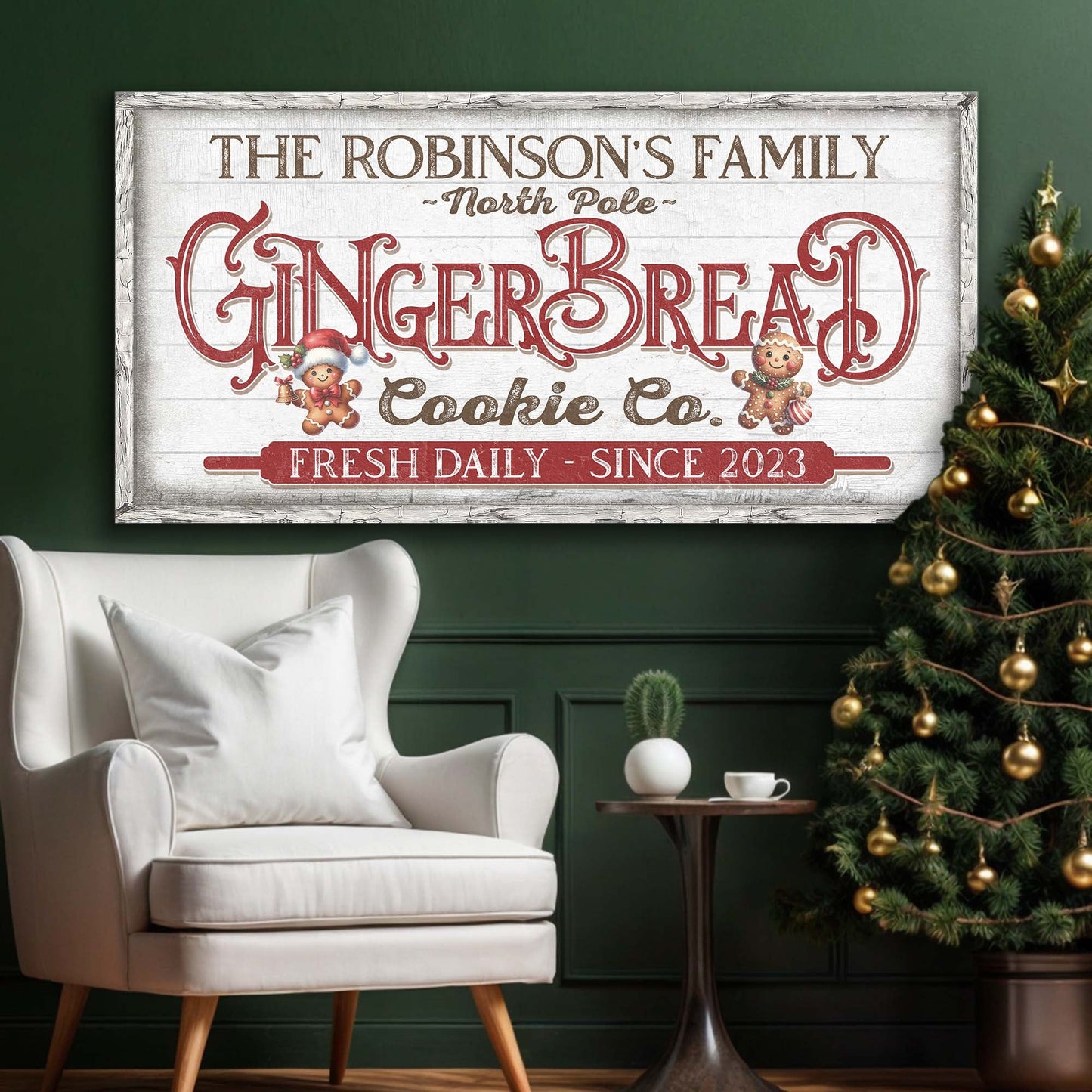 Classic Bakery Sign Canvas Wall Art