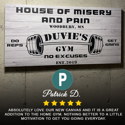 Gym Motivation Canvas Wall Art Sign