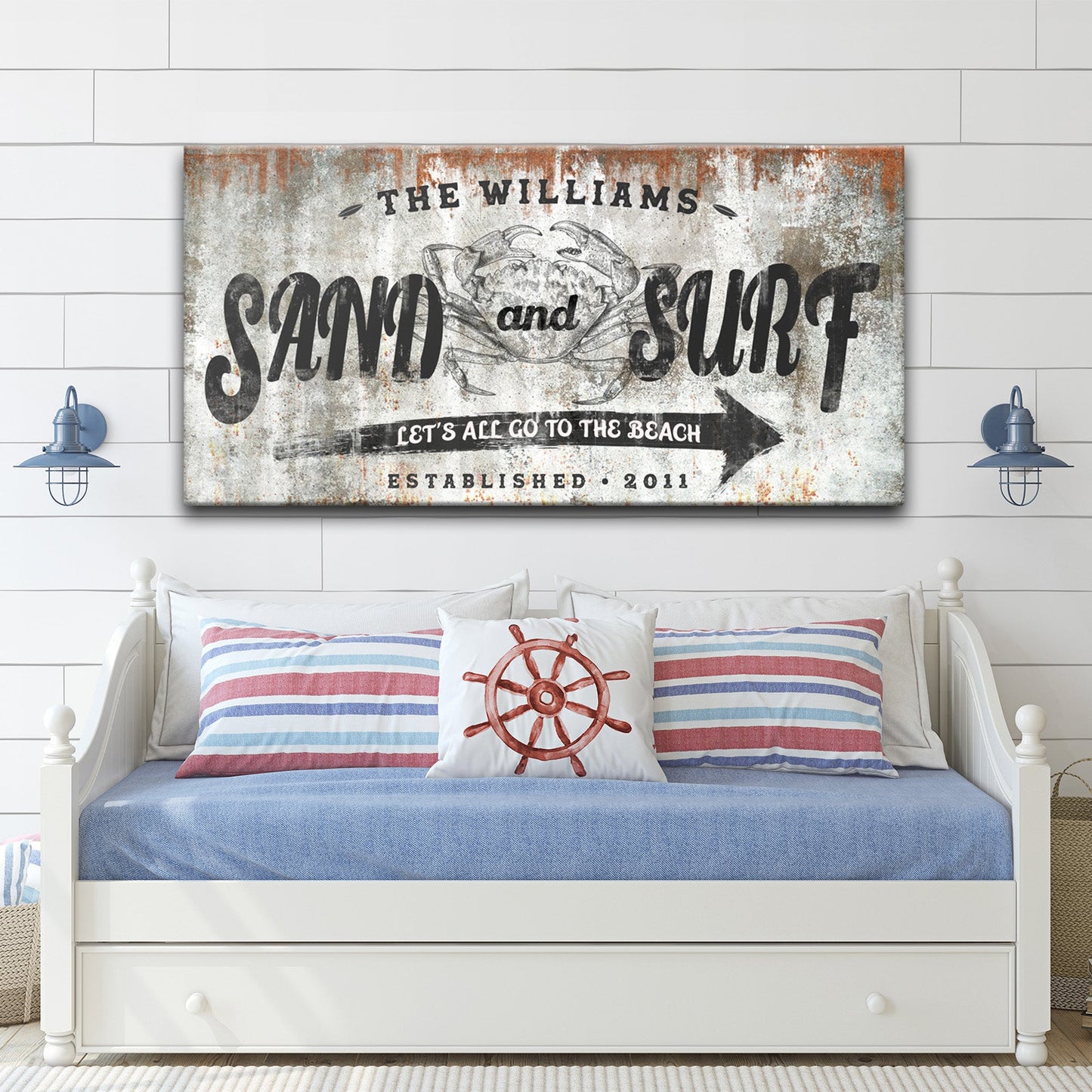 Sand and Surf Beach House Canvas Wall Art