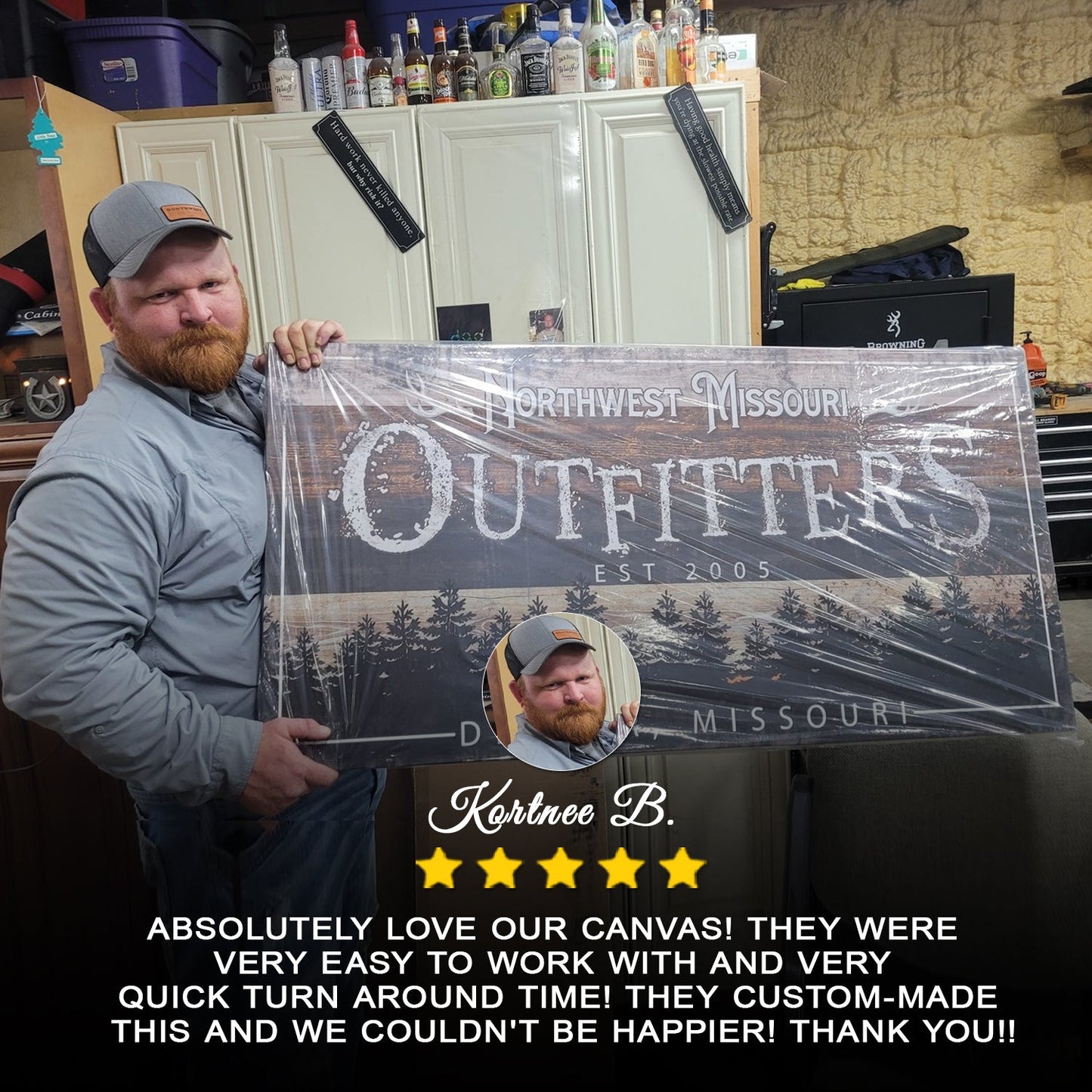 Fishing and Hunting Sign Personalized Canvas Wall Art