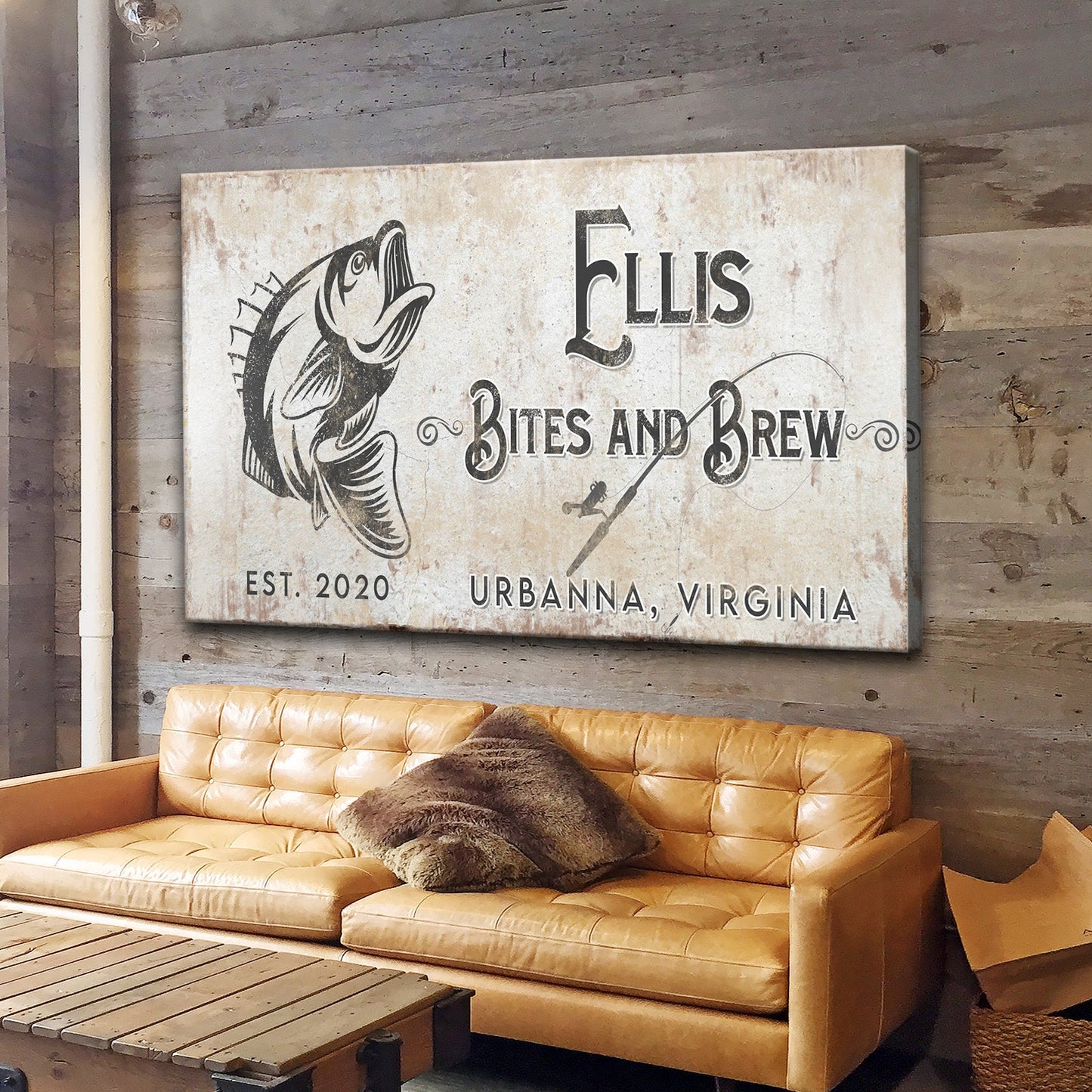 Bites and Brews Canvas Wall Art Sign