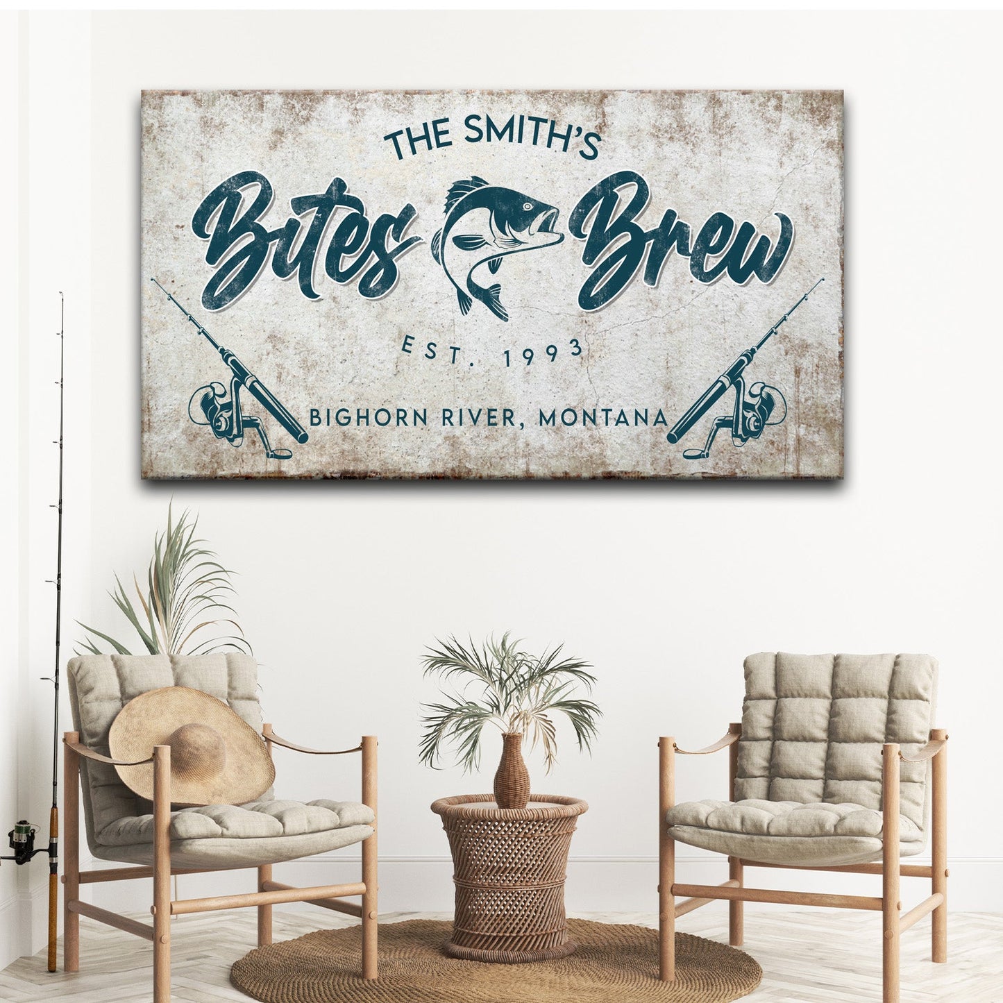 Bites and Brews Canvas Wall Art Sign