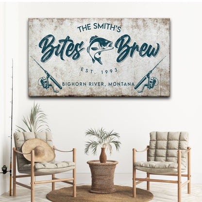 Bites and Brews Canvas Wall Art Sign