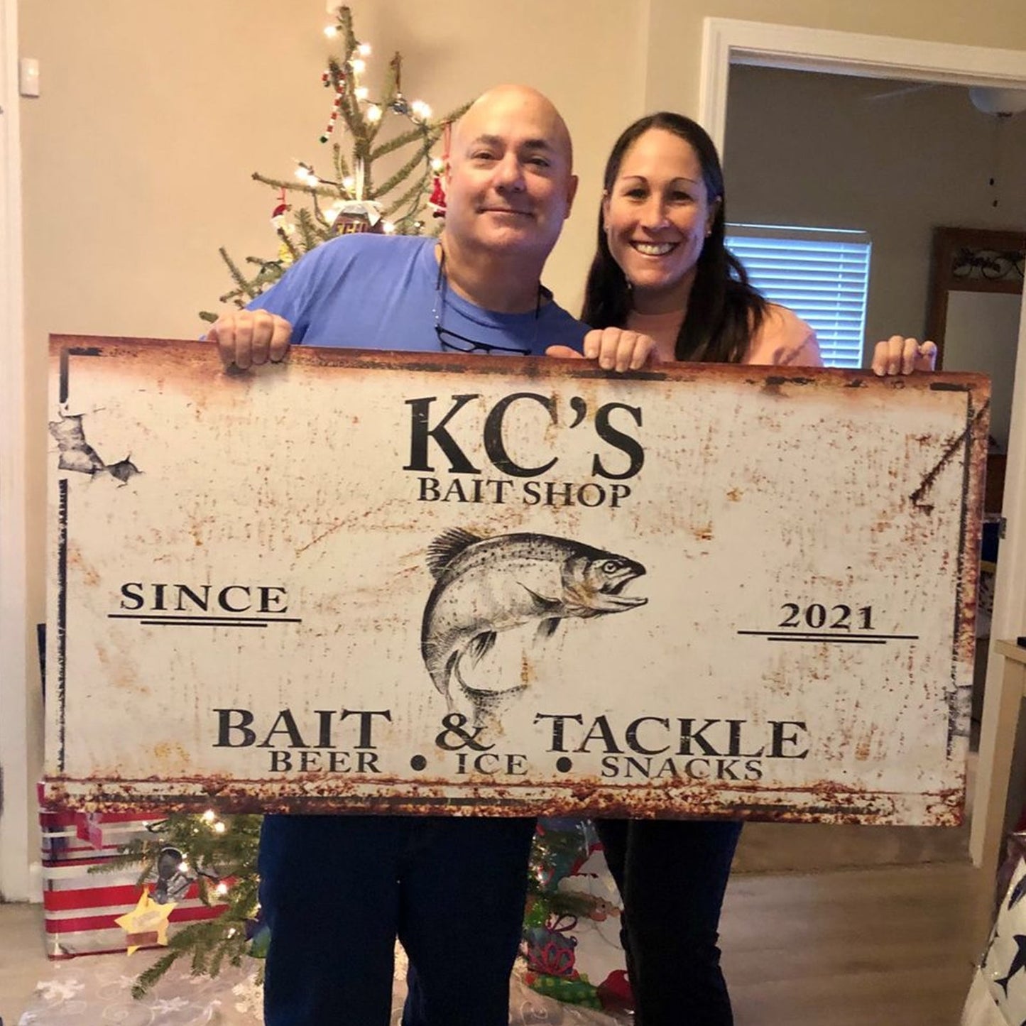 Bait and Tackle Canvas Wall Art Sign