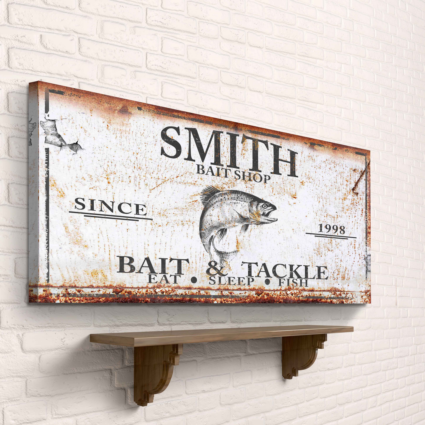 Bait and Tackle Canvas Wall Art Sign