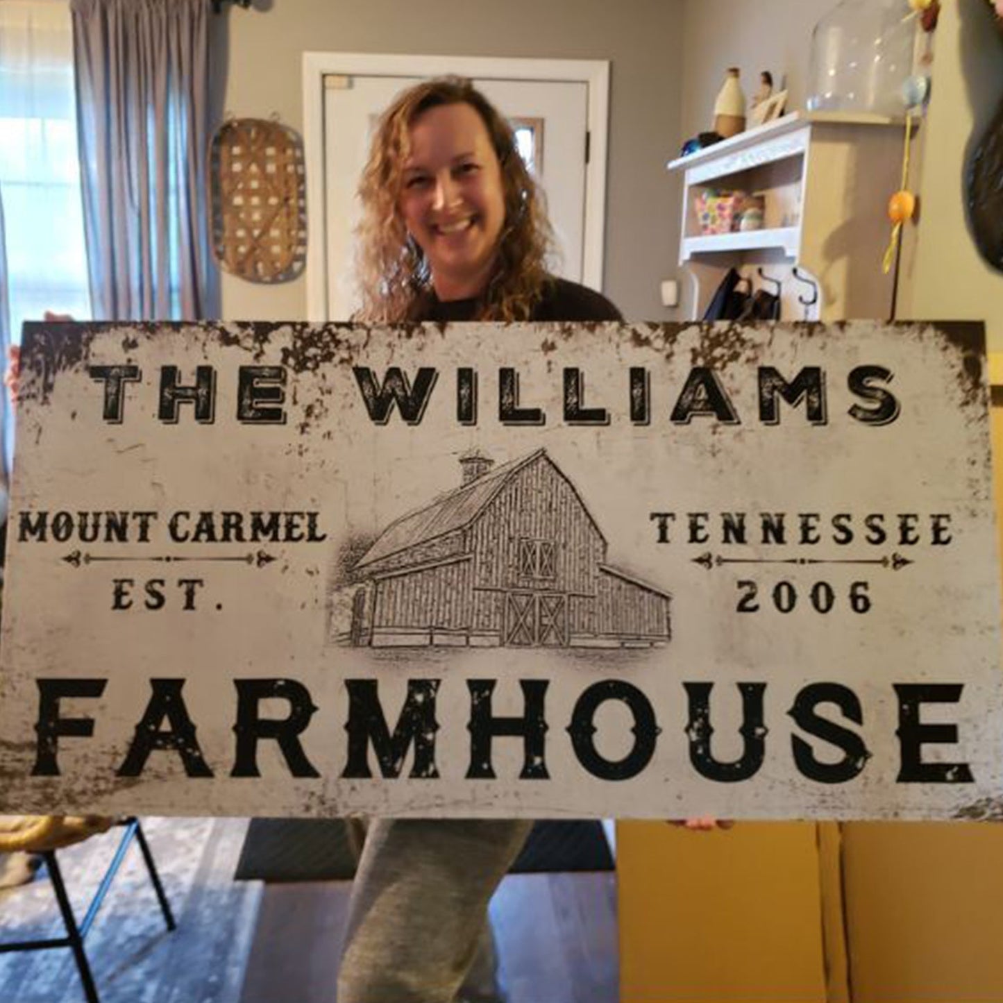 Farmhouse Sign IV Personalized Canvas Wall Art