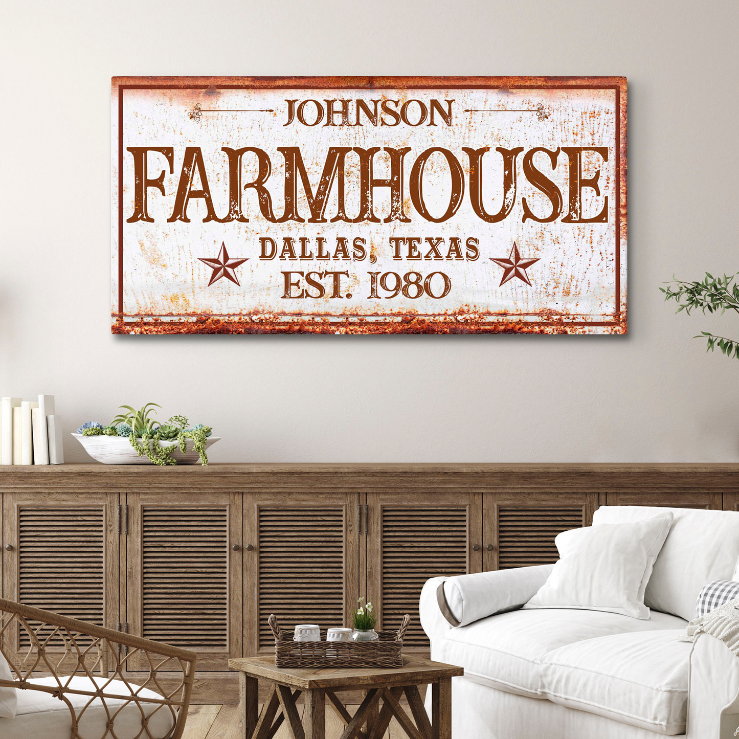 Farmhouse Sign III Personalized Canvas Wall Art