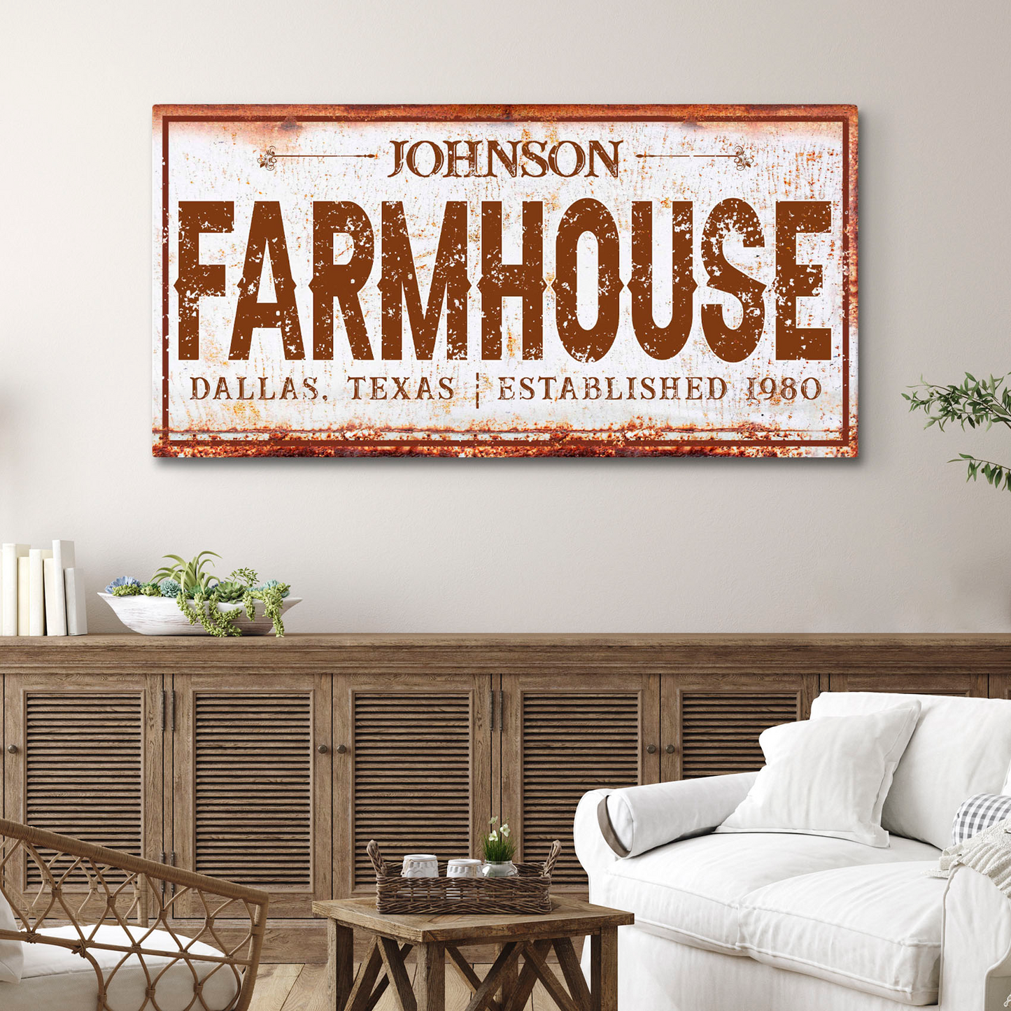 Farmhouse Sign III Personalized Canvas Wall Art