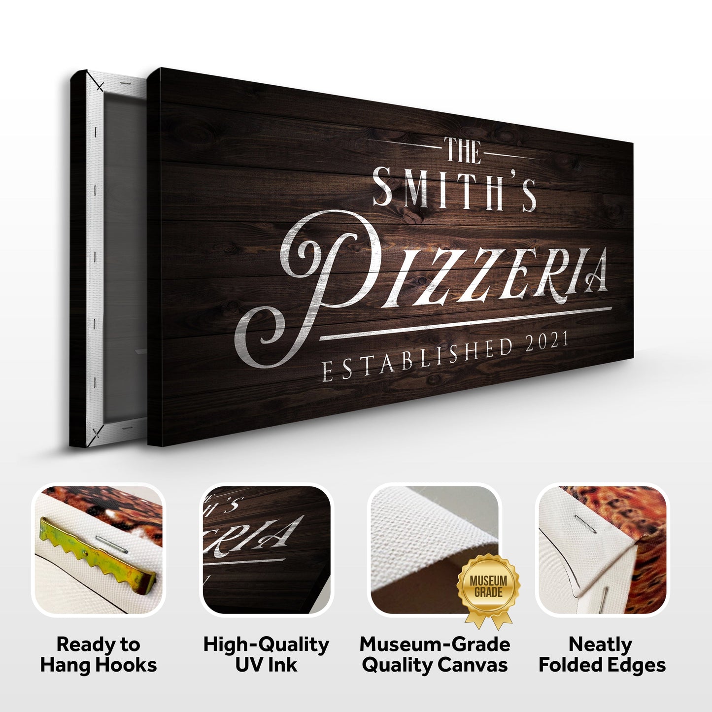 Personalized Pizzeria Canvas Sign
