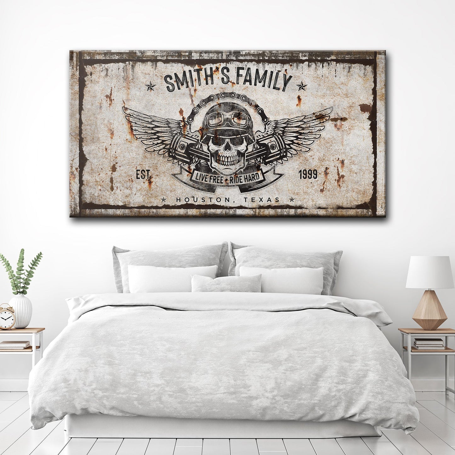 Live Free Ride Hard Personalized Canvas Sign
