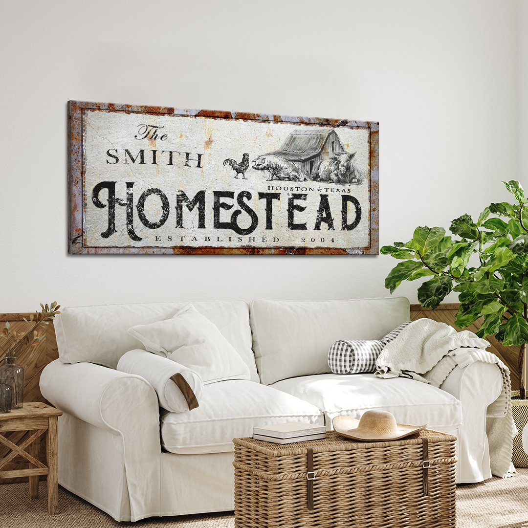 Personalized Homestead Canvas Sign