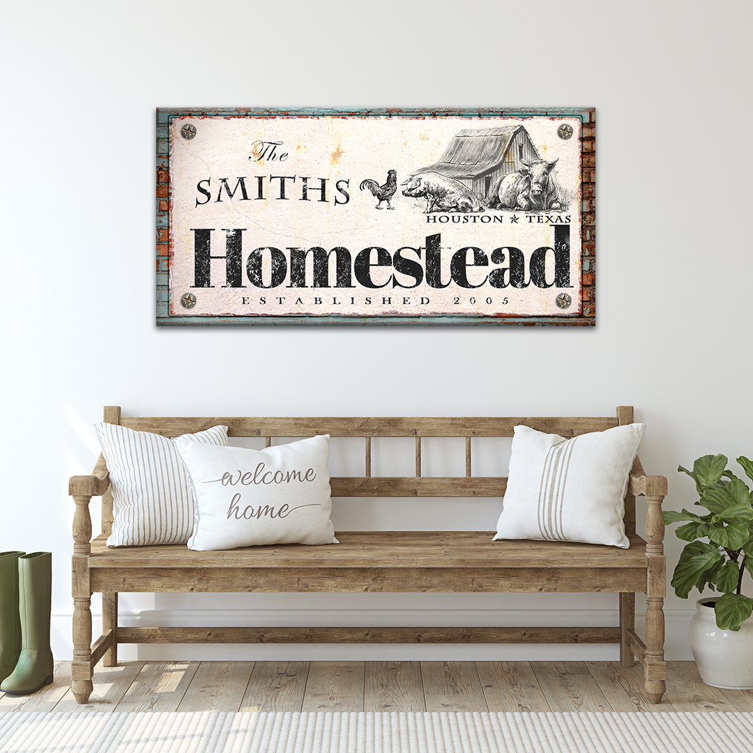 Personalized Homestead Canvas Sign