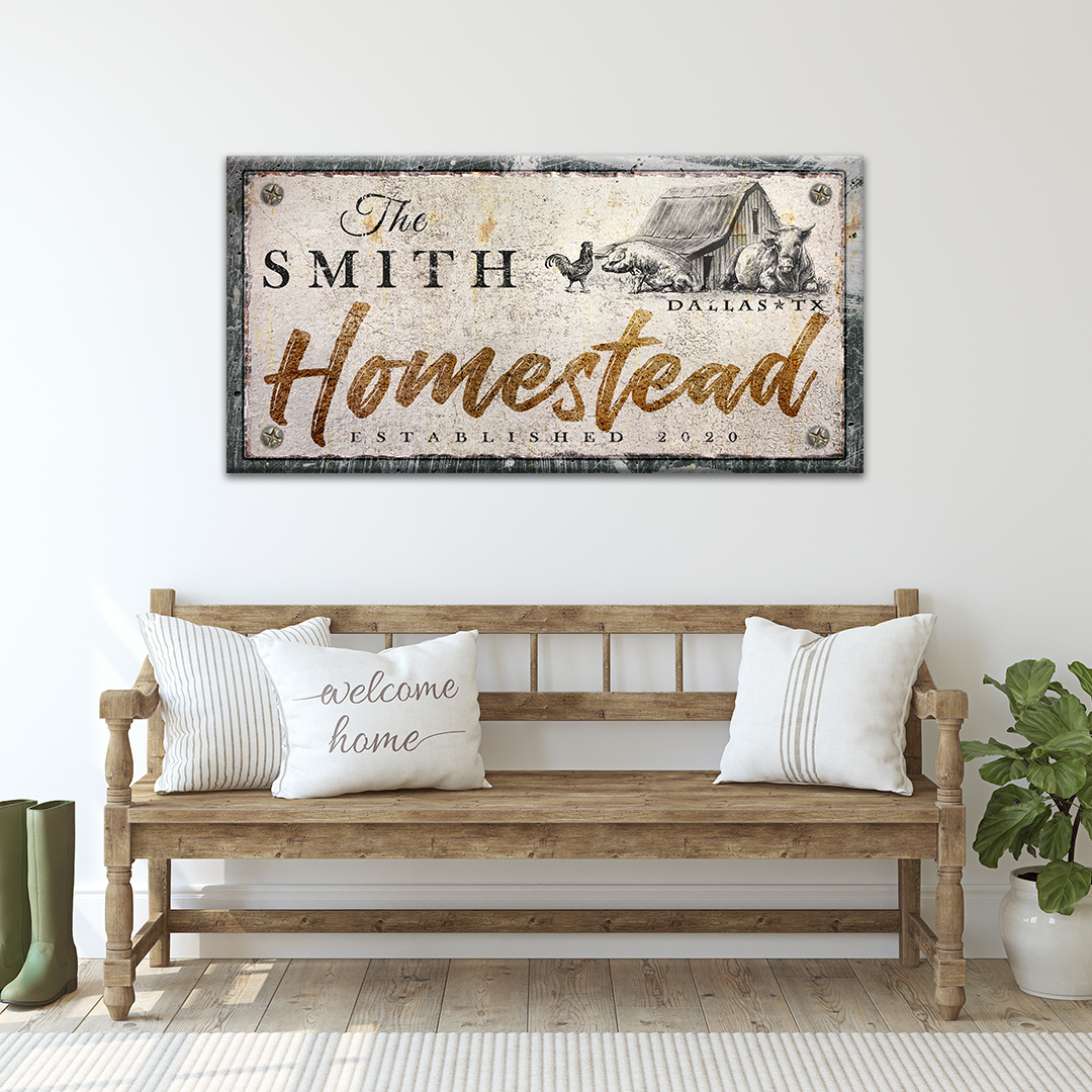 Personalized Homestead Canvas Sign