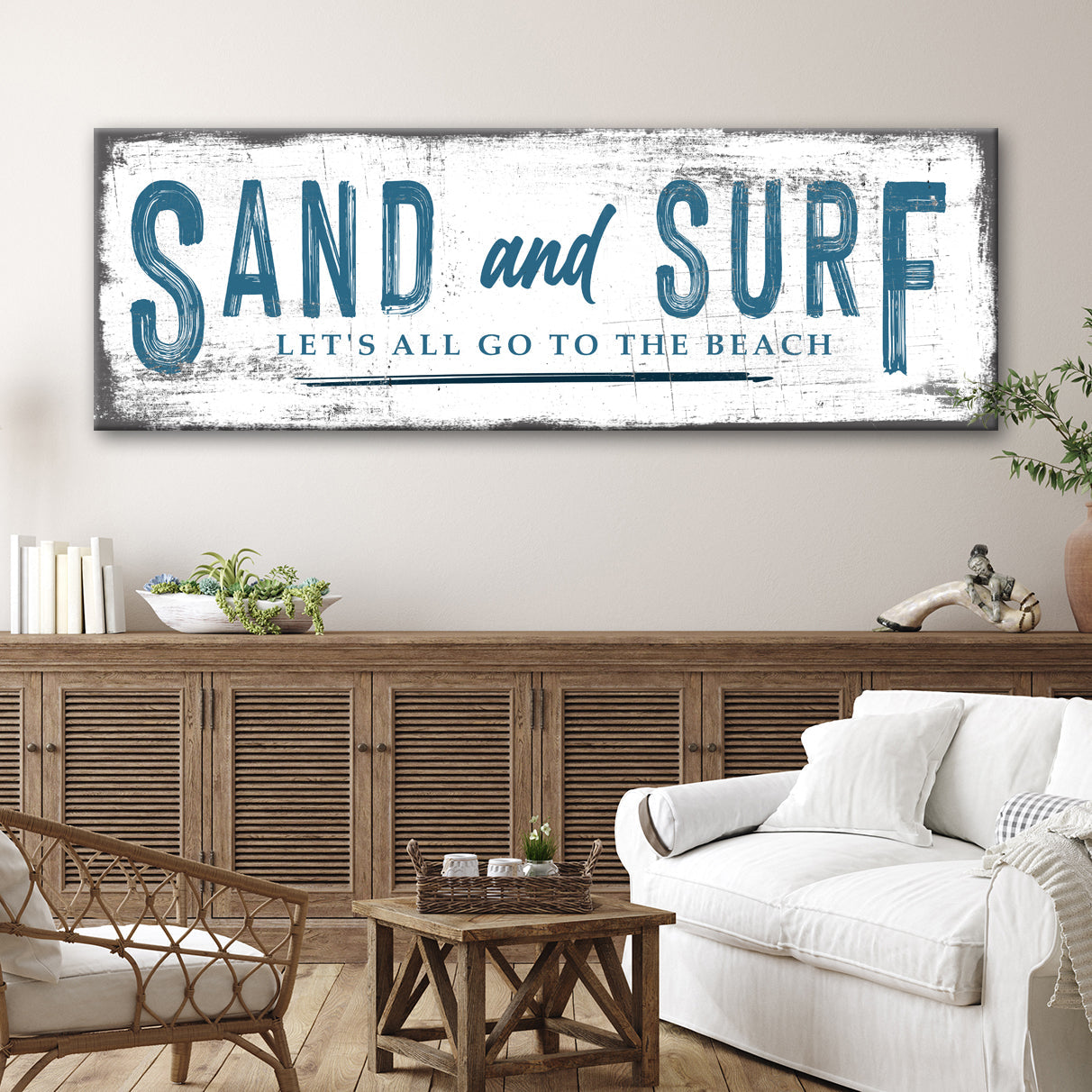 Sand and Surf Personalized Coastal Canvas Wall Art
