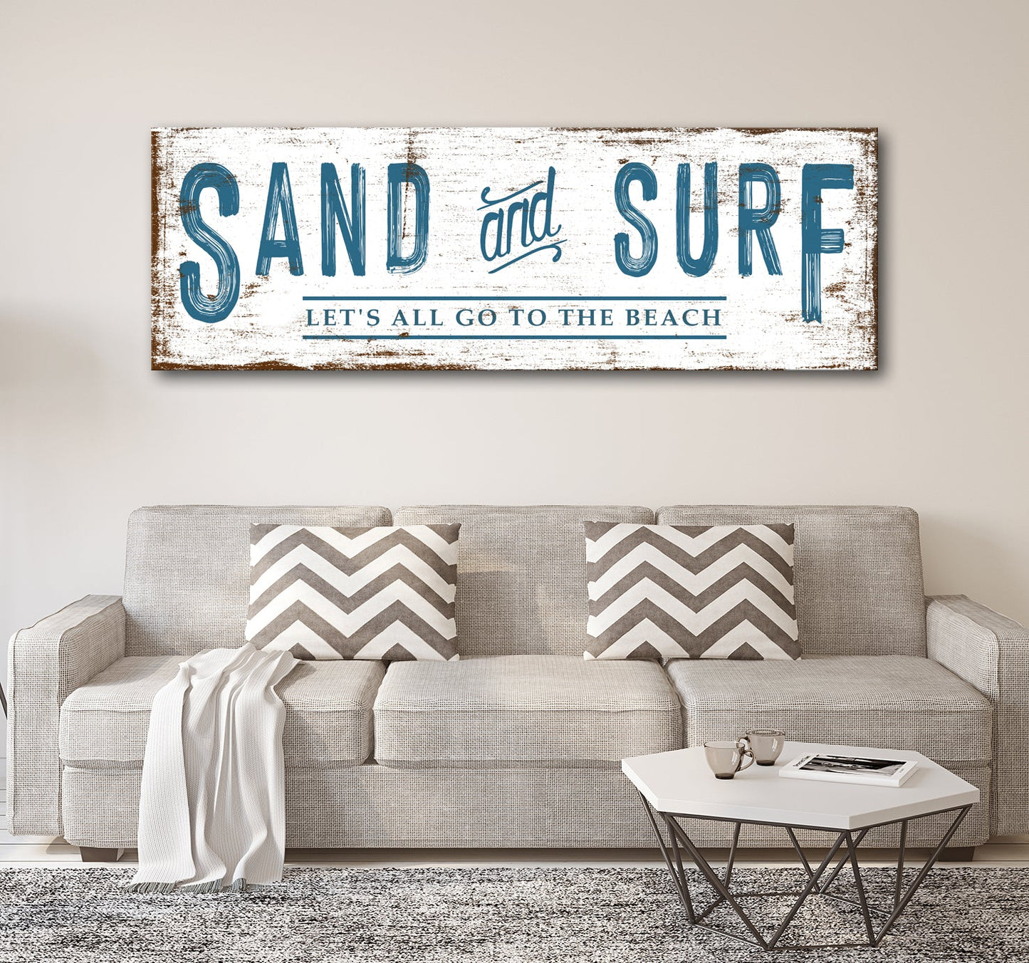 Sand and Surf Personalized Coastal Canvas Wall Art