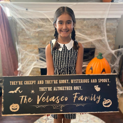 Creepy Family Halloween Canvas Sign