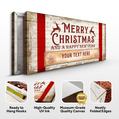 Merry Christmas And A Happy New Year Canvas Sign