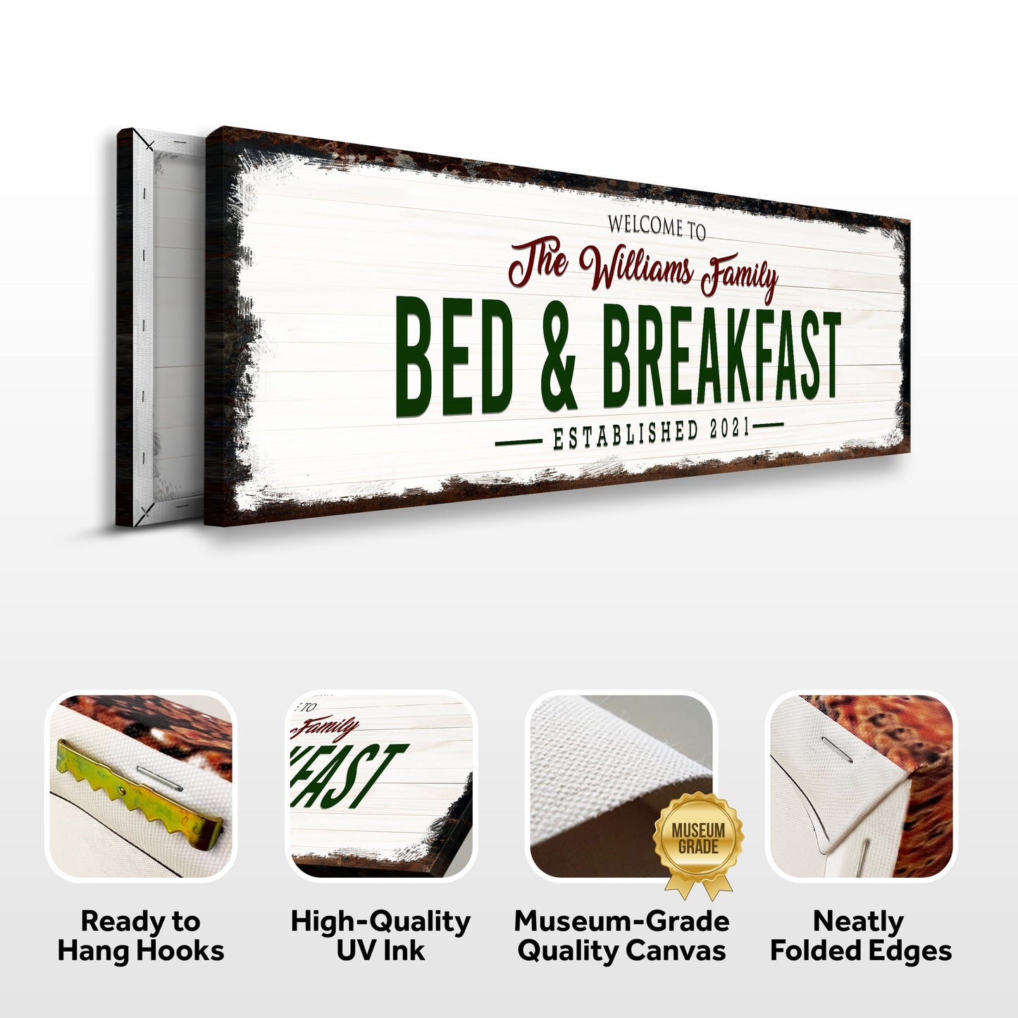 Welcome Bed And Breakfast Canvas Sign