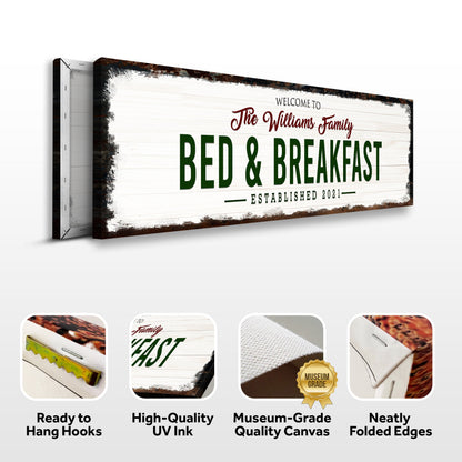 Welcome Bed And Breakfast Canvas Sign