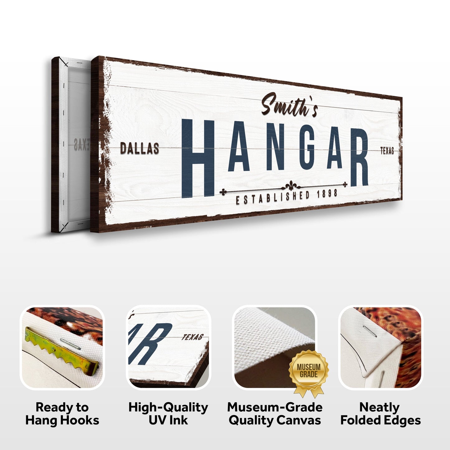 Airplane Hangar Personalized Canvas Sign