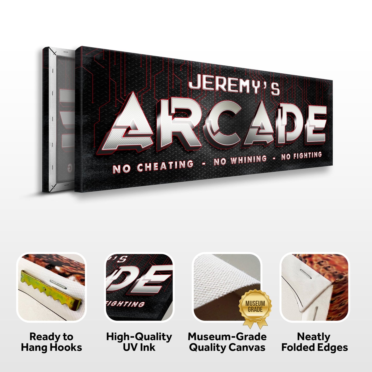 Arcade Family Personalized Canvas Sign