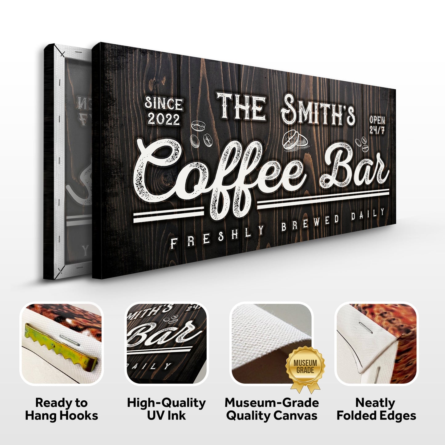 Family Coffee Bar Canvas Sign