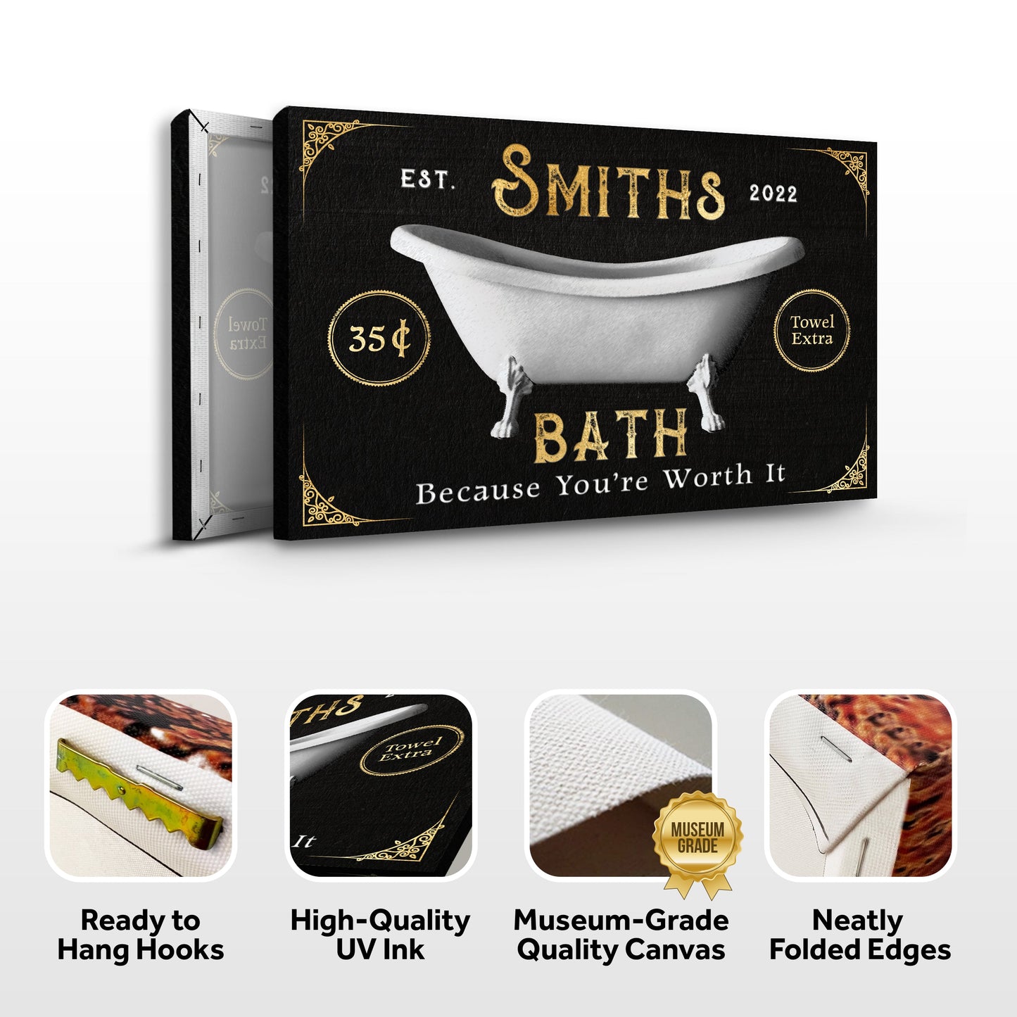 Family Bath Personalized Canvas Sign II