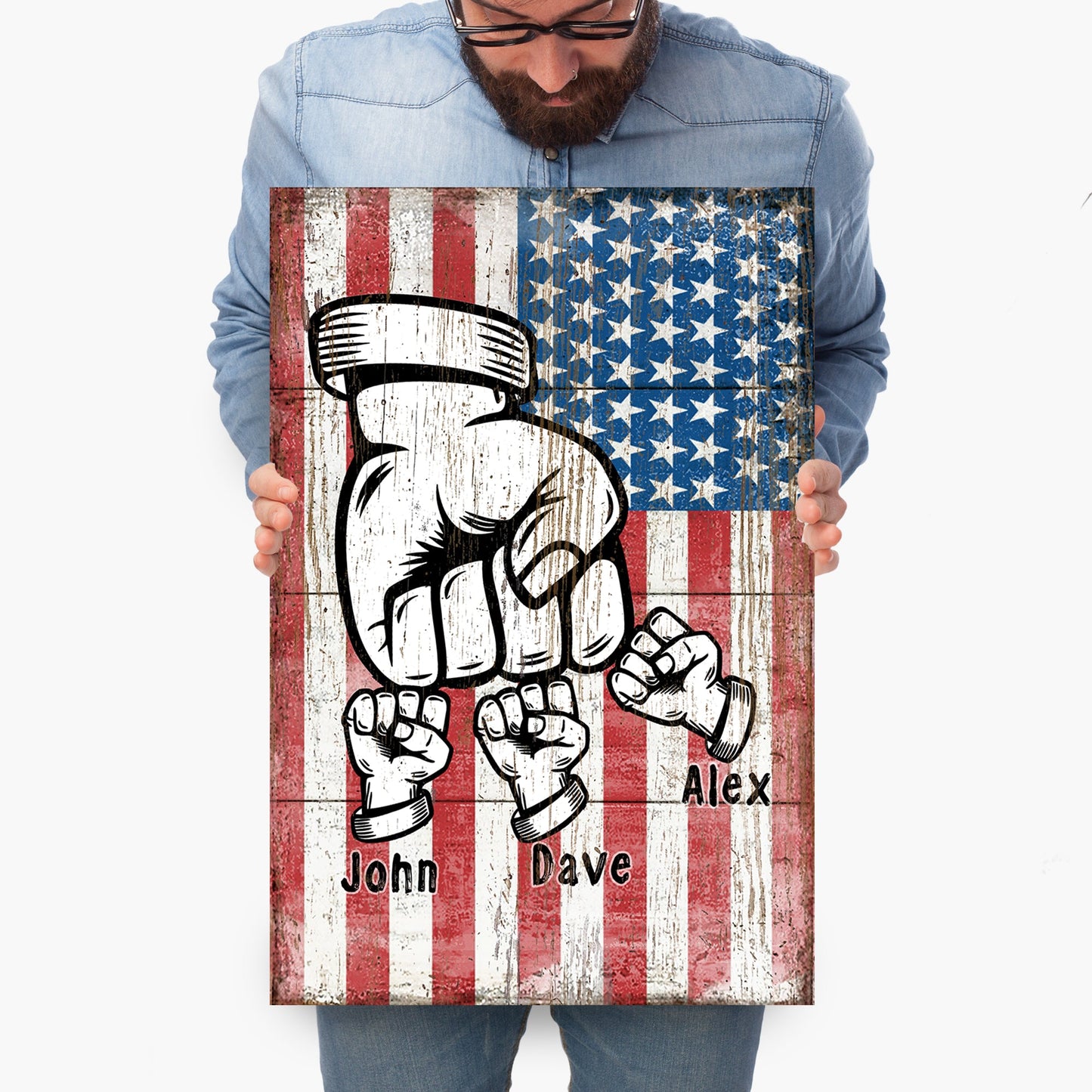 Dad Fist Bump Father's Day Canvas Wall Art