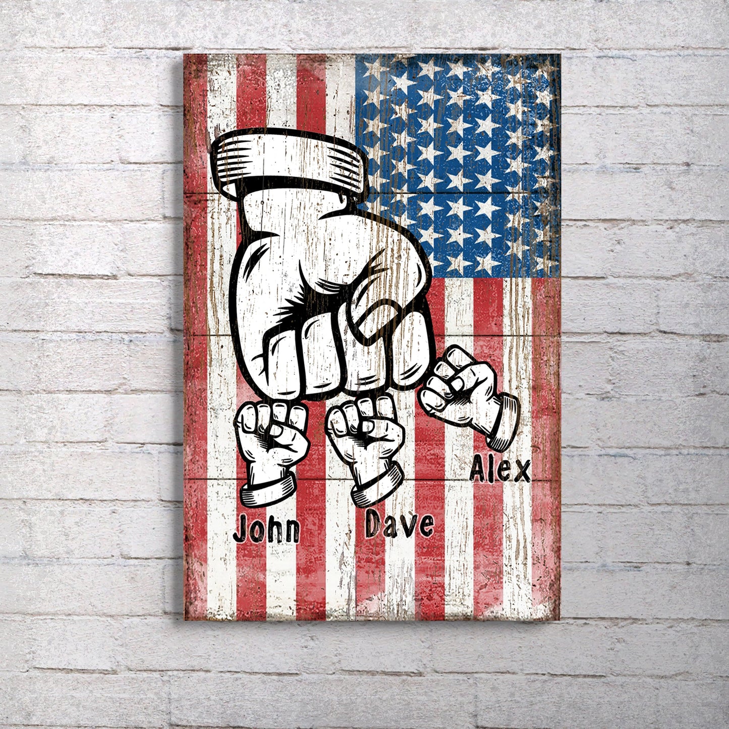 Dad fist bump Father's Day canvas wall art father and child gift for dad