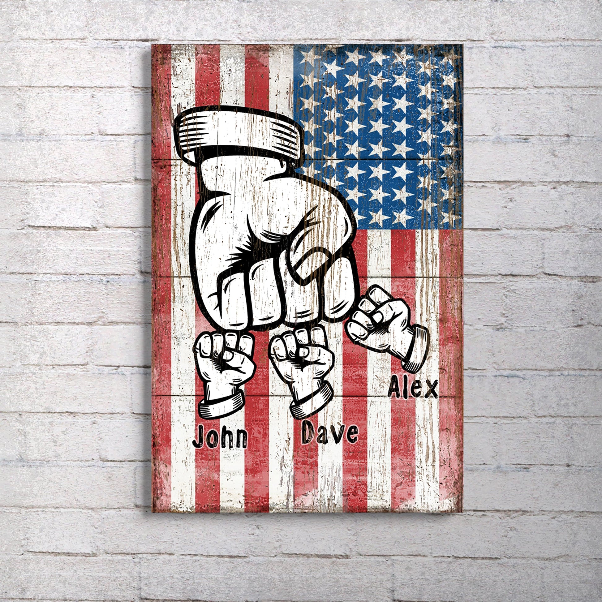 Dad fist bump Father's Day canvas wall art father and child gift for dad