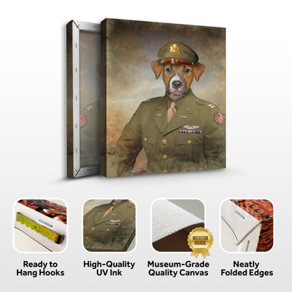 Beagle Military Dog Pet Portrait Canvas Sign