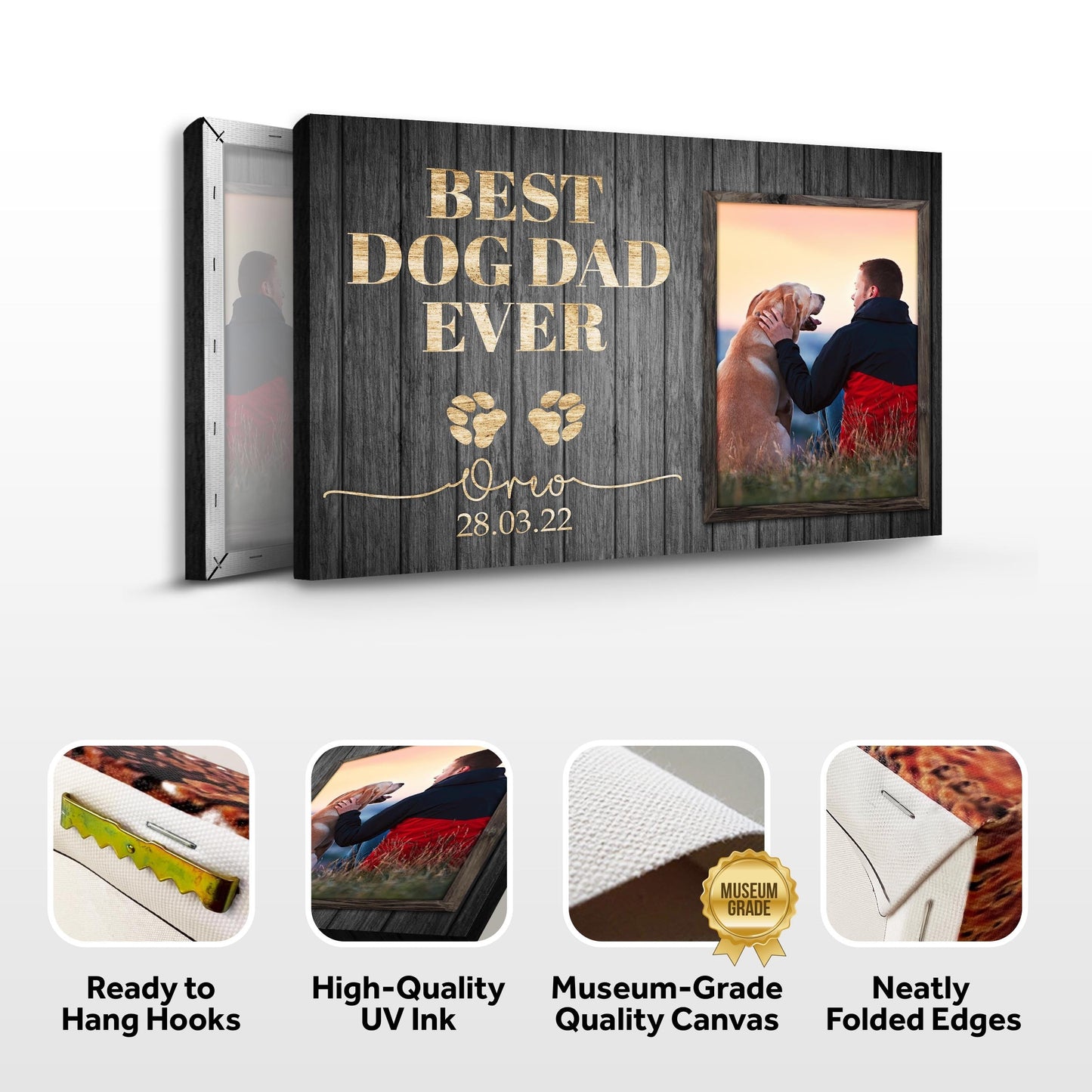Best Dog Dad Ever Canvas Sign II